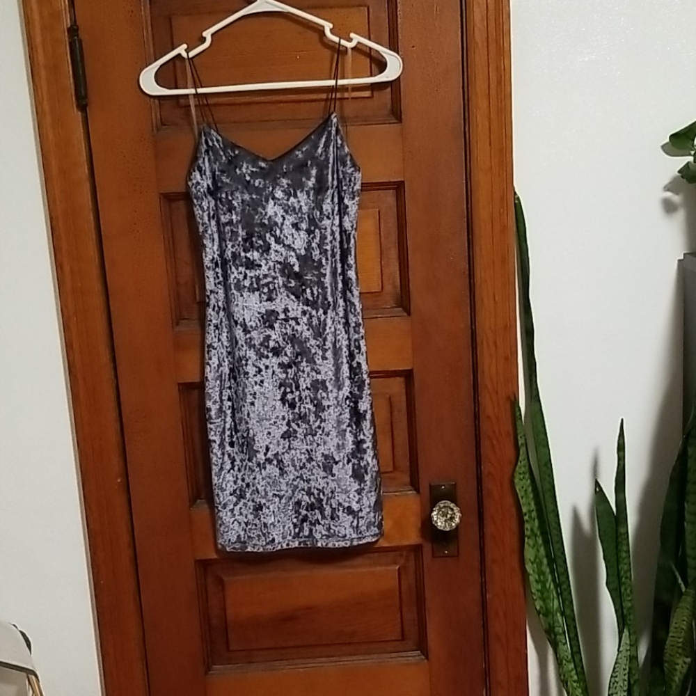 Lilac velvet mini dress